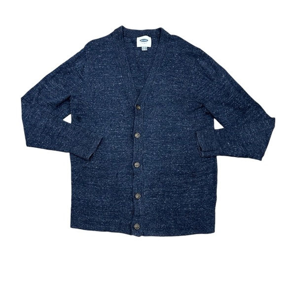 Men's Old Navy Large 42 - 44 Cardigan Sweater Blue Long Sleeve V-Neck Front - Picture 4 of 10